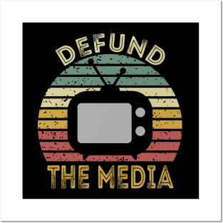 Defund The Media Retro Vintage Posters and Art
